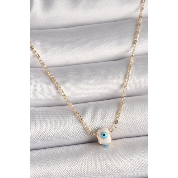 Brass Gold Color Evil Eye Bead Figure Women's Necklace - TJ-BKO9826