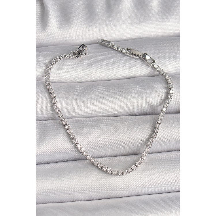 Brass Silver Color Waterway Zircon Stone Model Women's Bracelet - TJ-BB6723 Brass Silver Color Waterway Zircon Stone Model Women's Bracelet - TJ-BB6723