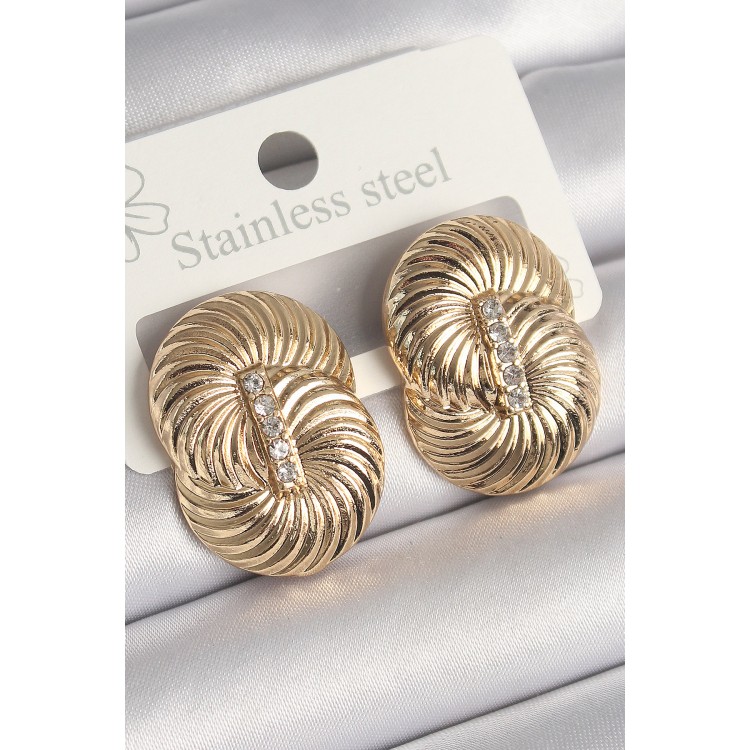 Pirinç Gold Renk Zirkon Taşlı Sarmal Model Kadın Küpe - TJ-BKP10241 Pirinç Gold Renk Zirkon Taşlı Sarmal Model Kadın Küpe - TJ-BKP10241