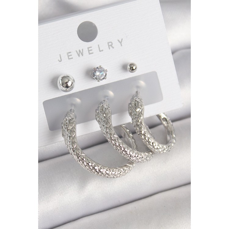 Pirinç Gold Renk Zirkon Taş Detaylı Halka Yılan Model Kadın Küpe Seti - TJ-BKP10309 Pirinç Gold Renk Zirkon Taş Detaylı Halka Yılan Model Kadın Küpe Seti - TJ-BKP10309