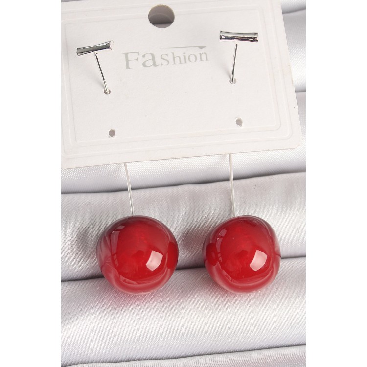 Pirinç Gümüş Renk Çivi Kiraz Model Kadın Küpe - TJ-BKP10376 Pirinç Gümüş Renk Çivi Kiraz Model Kadın Küpe - TJ-BKP10376