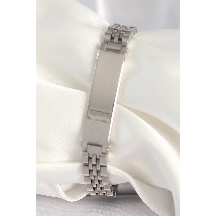 316L Çelik Gümüş Renk Zincir Künye Model Erkek Bileklik - TJ-EB3718 316L Çelik Gümüş Renk Zincir Künye Model Erkek Bileklik - TJ-EB3718