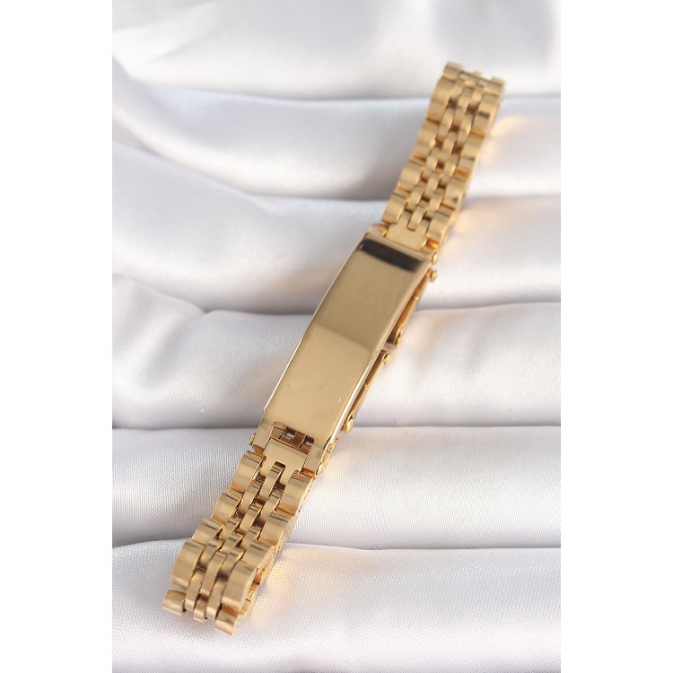 316L Çelik Gold Renk Zincir Künye Model Erkek Bileklik - TJ-EB3719 316L Çelik Gold Renk Zincir Künye Model Erkek Bileklik - TJ-EB3719