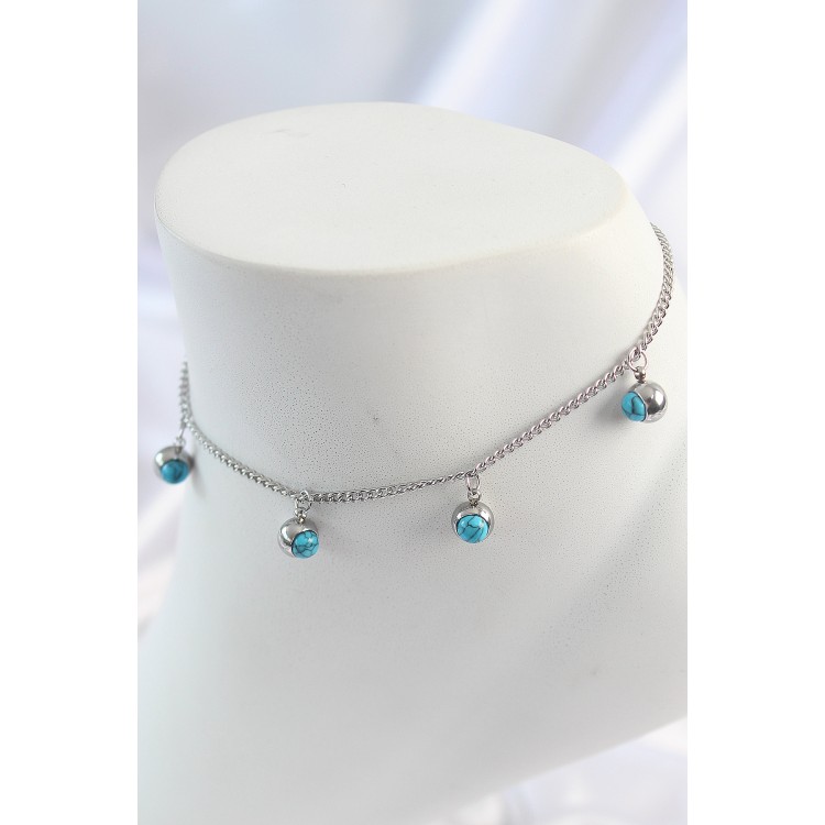 316L Steel Gold Color Minimal Butterfly Design Pearl 2-Piece Anklet - TJ-HH1632