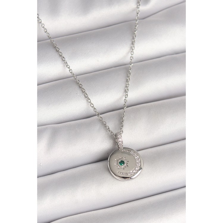 316L Çelik Gümüş Renk Zincir Madalyon Zirkon Taşlı İşlemeli Hilal Yıldız Model Kadın Kolye - TJ-BKO9953 316L Çelik Gümüş Renk Zincir Madalyon Zirkon Taşlı İşlemeli Hilal Yıldız Model Kadın Kolye - TJ-BKO9953