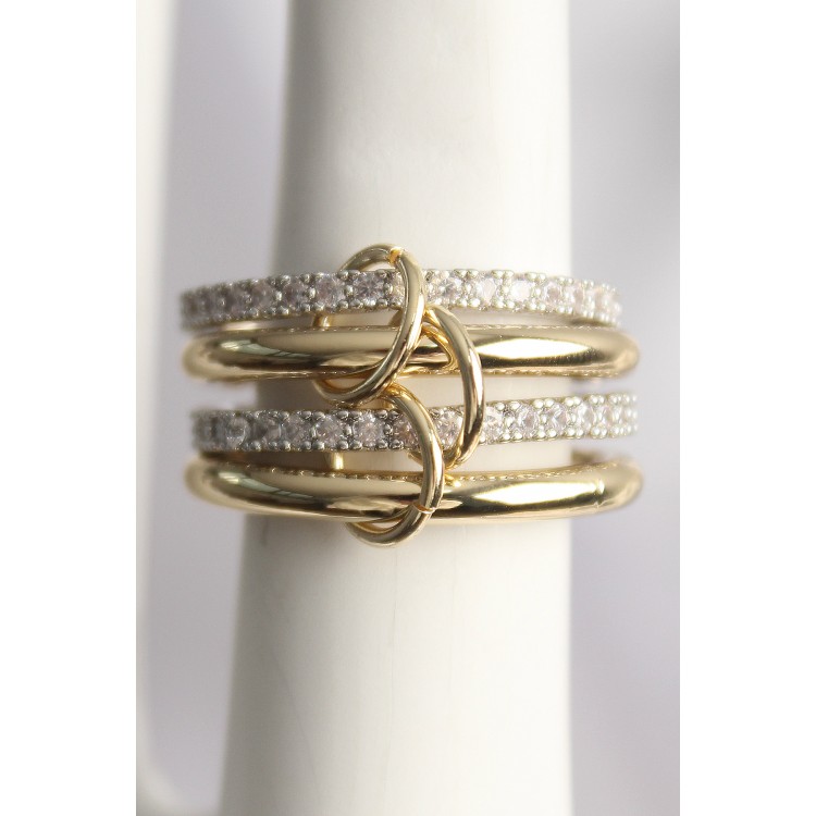 Pirinç Mix Renk Zirkon Taşlı 4'Lü Kadın Yüzük - TJ-BYK3706