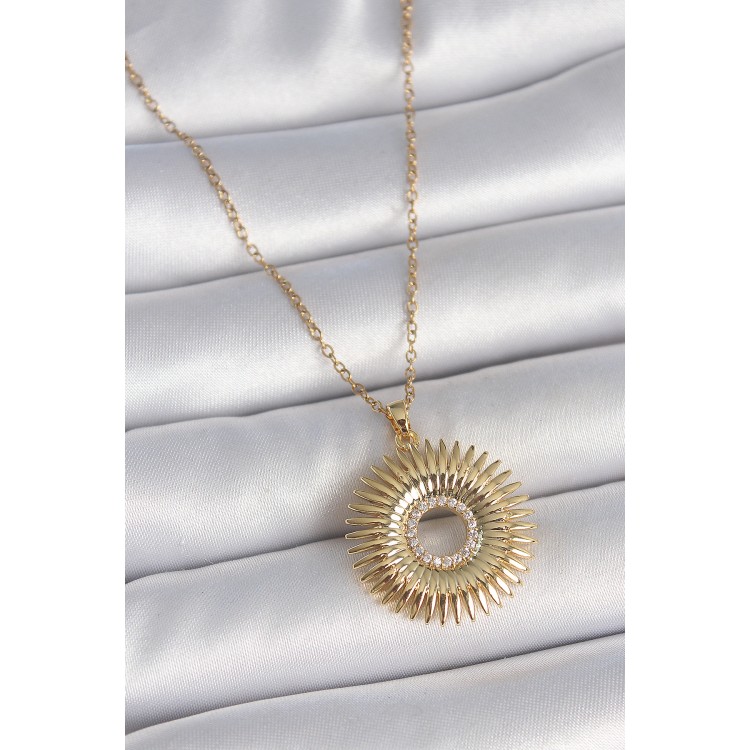 316L Çelik Gold Renk Zincir Zirkon Taşlı Nova Yıldız Model Kadın Kolye - TJ-BKO10047 316L Çelik Gold Renk Zincir Zirkon Taşlı Nova Yıldız Model Kadın Kolye - TJ-BKO10047