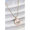 316L Çelik Gold Renk Zincir Pembe Mineli İncili Çiçek İşlemeli Portre Model Kadın Kolye - TJ-BKO10169 316L Çelik Gold Renk Zincir Pembe Mineli İncili Çiçek İşlemeli Portre Model Kadın Kolye - TJ-BKO10169