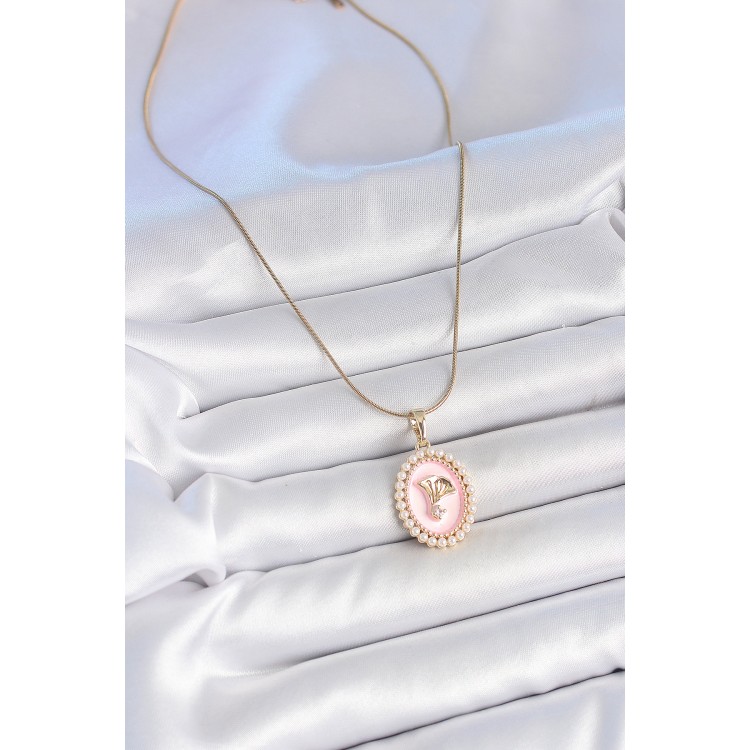 316L Çelik Gold Renk Zincir Pembe Mineli İncli Zirkon Taşlı Çiçek İşlemeli Portre Model Kadın Kolye - TJ-BKO10194 316L Çelik Gold Renk Zincir Pembe Mineli İncli Zirkon Taşlı Çiçek İşlemeli Portre Model Kadın Kolye - TJ-BKO10194