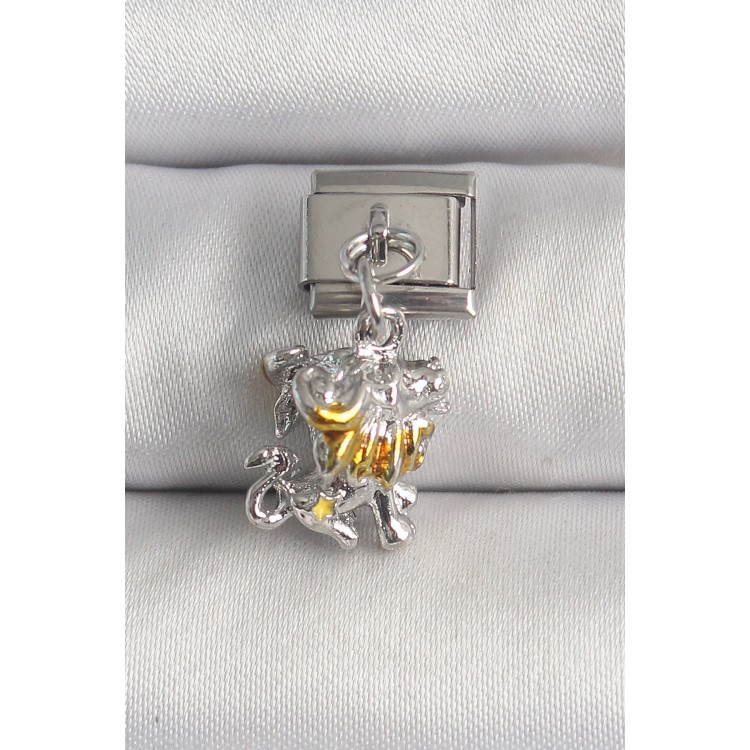 316L Çelik Gümüş Renk Sallantı Aslan Model Nomination Charm - TJ-BC1377 316L Çelik Gümüş Renk Sallantı Aslan Model Nomination Charm - TJ-BC1377