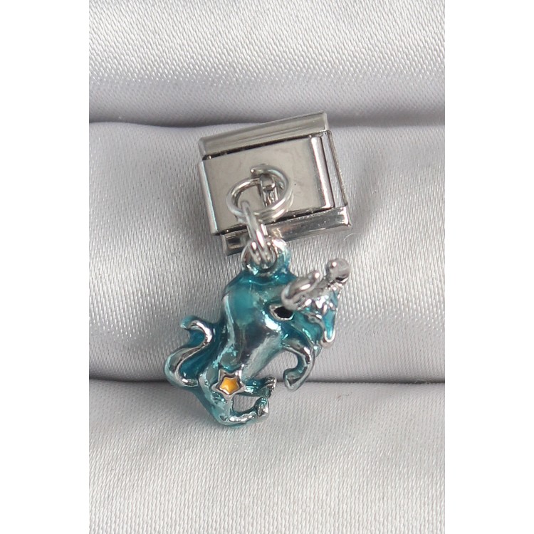 316L Çelik Gümüş Renk Sallantı Mavi Boğa Model Nomination Charm - TJ-BC1378 316L Çelik Gümüş Renk Sallantı Mavi Boğa Model Nomination Charm - TJ-BC1378