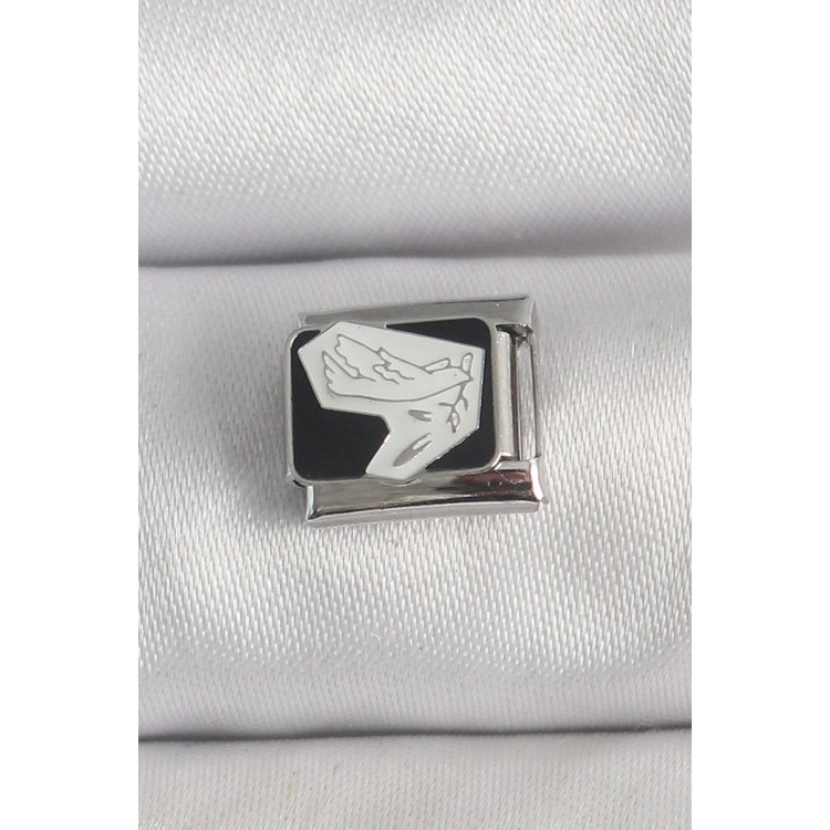 316L Çelik Gümüş Renk Siyah Beyaz Kuş İşlemeli Nomination Charm - TJ-BC1389 316L Çelik Gümüş Renk Siyah Beyaz Kuş İşlemeli Nomination Charm - TJ-BC1389