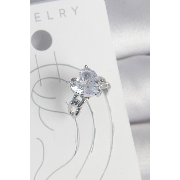 Pirinç Gümüş Renk Zirkon Taşlı Kalp Model Kadın Kıkırdak Küpe - TJ-BKP10563 Pirinç Gümüş Renk Zirkon Taşlı Kalp Model Kadın Kıkırdak Küpe - TJ-BKP10563