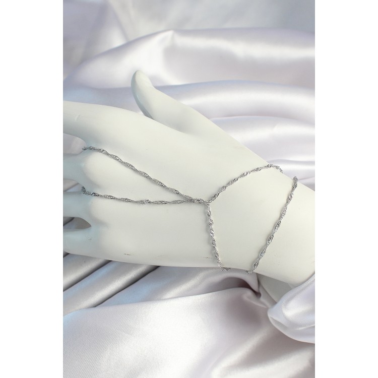 Pirinç Gümüş Renk Esnek Burgu Zincirli Şahmeran - TJ-SN645 Pirinç Gümüş Renk Esnek Burgu Zincirli Şahmeran - TJ-SN645