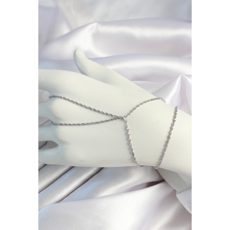 Pirinç Gümüş Renk Burgu Zincirli Şahmeran - TJ-SN646 Pirinç Gümüş Renk Burgu Zincirli Şahmeran - TJ-SN646