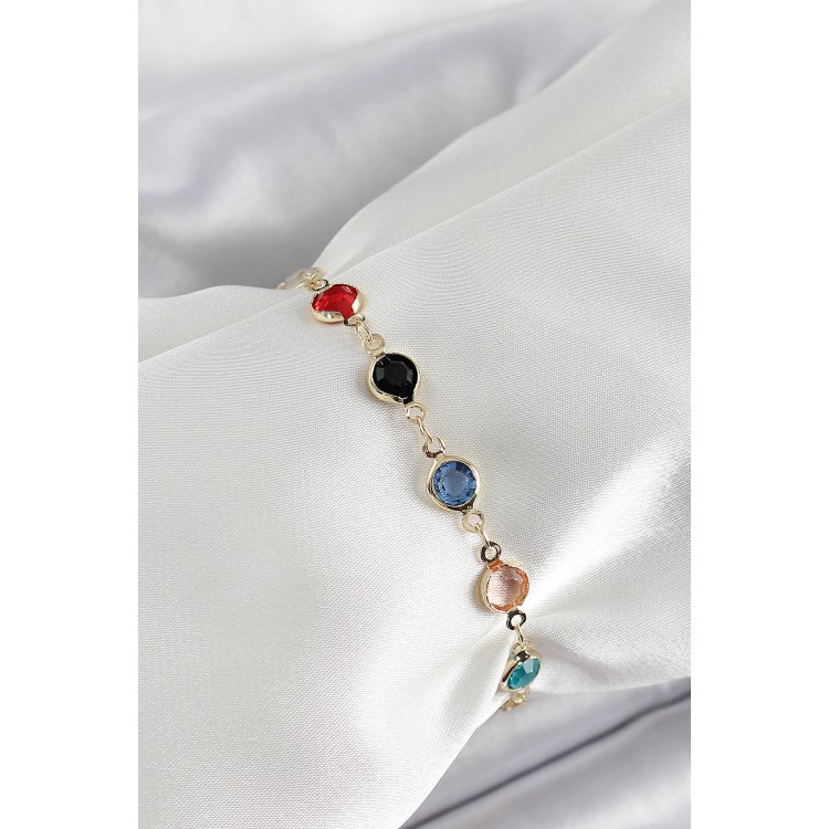 Pirinç Asorti Model Gold Renk Zirkon Taşlı Kadın Bileklik - TJ-BB7039 Pirinç Asorti Model Gold Renk Zirkon Taşlı Kadın Bileklik - TJ-BB7039