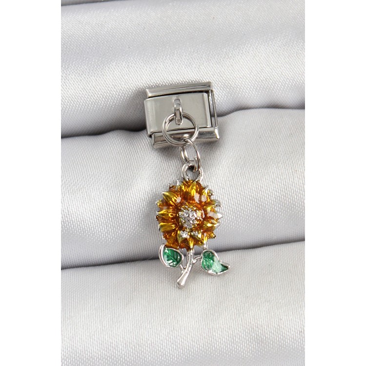 316L Çelik Sallantılı Ayçiçeği Model Gümüş Renk Nomination Charm - TJ-BC1448 316L Çelik Sallantılı Ayçiçeği Model Gümüş Renk Nomination Charm - TJ-BC1448