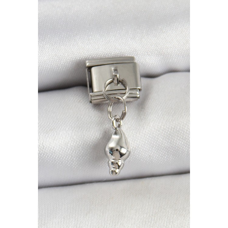 316L Çelik Sallantılı Deniz Kabuğu Model Gümüş Renk Nomination Charm - TJ-BC1452 316L Çelik Sallantılı Deniz Kabuğu Model Gümüş Renk Nomination Charm - TJ-BC1452