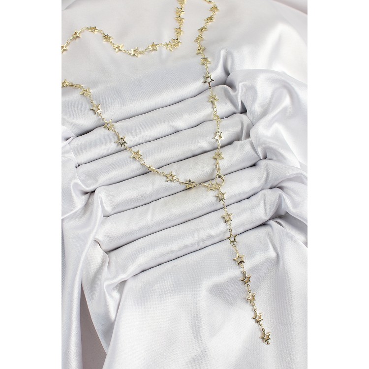 Pirinç Gold Renk Yıldızlı Kadın Y Kolye - TJ-BKO10301 Pirinç Gold Renk Yıldızlı Kadın Y Kolye - TJ-BKO10301