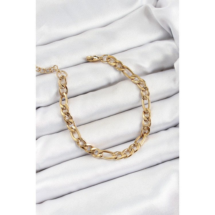 316L Çelik Gold Renk Zincir Erkek Bileklik - TJ-EB3734