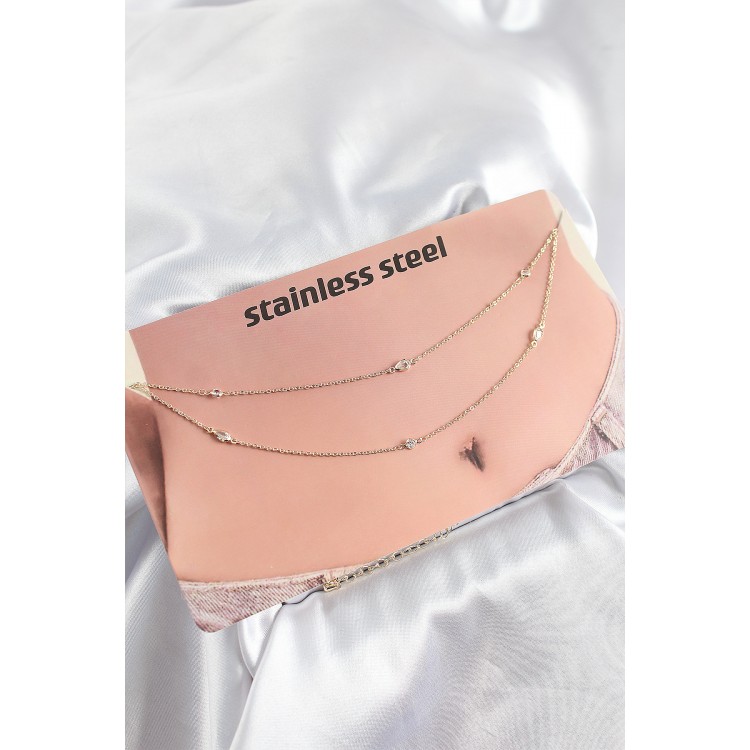 316L Çelik Zirkon Taşlı Damla Model Gold Renk Göbek Zinciri - TJ-BKGZ10342 316L Çelik Zirkon Taşlı Damla Model Gold Renk Göbek Zinciri - TJ-BKGZ10342