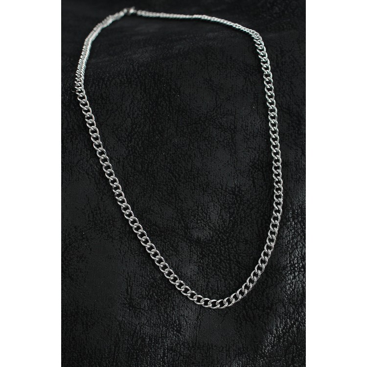 316L Çelik Klasik Oval Zincir Model Gümüş Renk Erkek Kolye - TJ-ERK1390