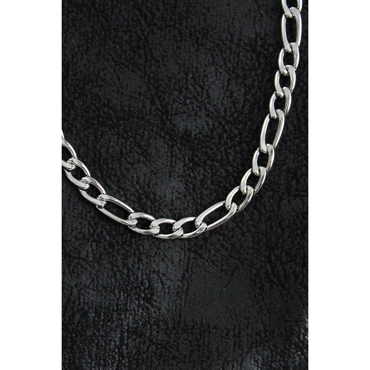 316L Çelik Kalın Figaro Zincir Model Gümüş Renk Erkek Kolye - TJ-ERK1394