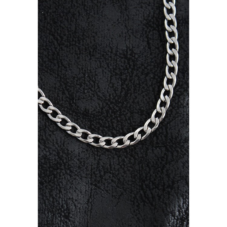 316L Çelik Kalın Klasik Zincir Model Gümüş Renk Erkek Kolye - TJ-ERK1398