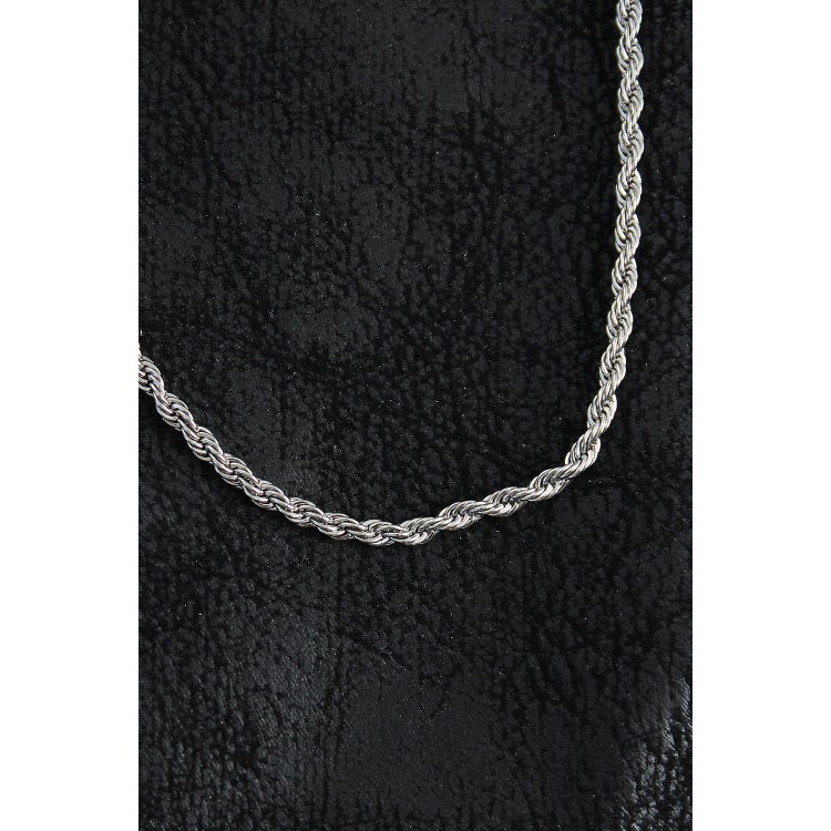 316L Çelik Burgu Zincir Model Gümüş Renk Erkek Kolye - TJ-ERK1401