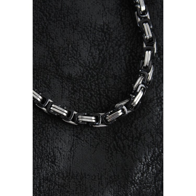 316L Çelik Kral Zincir Model Gümüş Renk Erkek Kolye - TJ-ERK1405