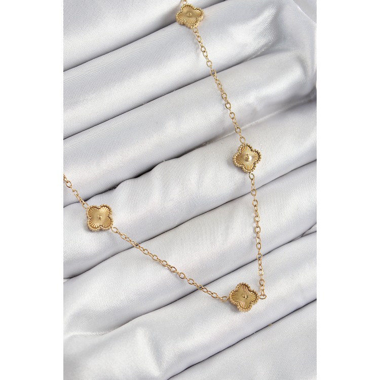 316L Çelik Yonca Model Gold Renk Kadın Kolye - TJ-BKO10378 316L Çelik Yonca Model Gold Renk Kadın Kolye - TJ-BKO10378
