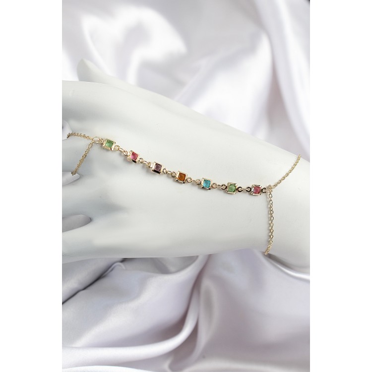 Pirinç Renkli Kare Zirkon Taşlı Y Model Gold Renk Kadın Şahmeran - TJ-SN682 Pirinç Renkli Kare Zirkon Taşlı Y Model Gold Renk Kadın Şahmeran - TJ-SN682