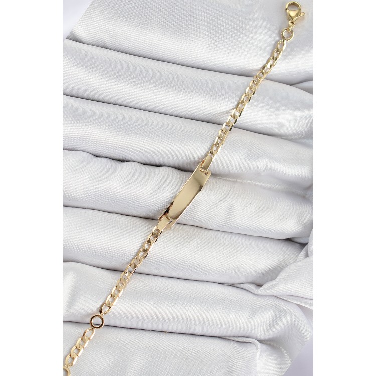 Pirinç Dikdörtgen Model Gold Renk Xuping Bebek Künyesi - TJ-BB7434