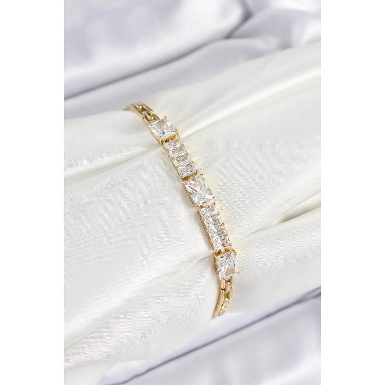 Xuping Pirinç Parçalı Su Yolu Model Gold Renk Kadın Bileklik - TJ-BB7482