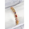 Pirinç Karışık Zirkon Taşlı Baget Model Gold Renk VIP Seri Kadın Bileklik - TJ-BB7504
