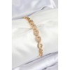 Pirinç Zirkon Taşlı Oval Model Gold Renk Kadın Bileklik - TJ-BB7543