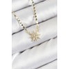 Pirinç Zirkon Taşlı Kutup Yıldızı Model Ezme Zincir Gold Renk Kadın Kolye - TJ-BKO10390