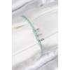Pirinç Zirkon Taşlı Mavi Boncuklu Model Gümüş Renk Kadın Bileklik - TJ-BB7582