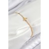 Pirinç Zirkon Taşlı Arı Model Ezme Zincir Gold Renk Kadın Bileklik - TJ-BB7595
