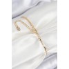 Pirinç Zirkon Taşlı Boncuk Model Ezme Zincir Gold Renk Kadın Bileklik - TJ-BB7597