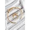 Pirinç Deniz Yıldızı Model Gold Renk Bileklik Yüzük Set - TJ-BB7600