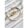 Pirinç Zirkon Taşlı Ayrık Model Gold Renk Bileklik Yüzük Set - TJ-BB7605