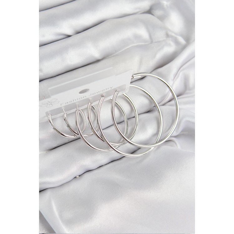 Rice Ring Model Silver Color Women's Set Earrings - TJ-BKP11040