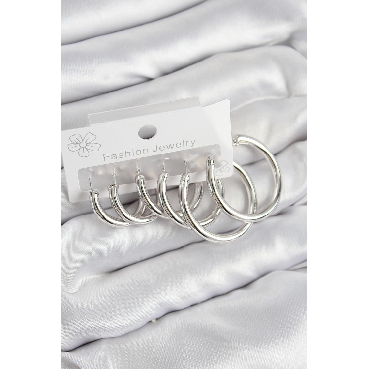 Rice Ring Model Silver Color Women's Set Earrings - TJ-BKP11042