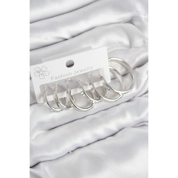 Rice Ring Model Silver Color Women's Set Earrings - TJ-BKP11048