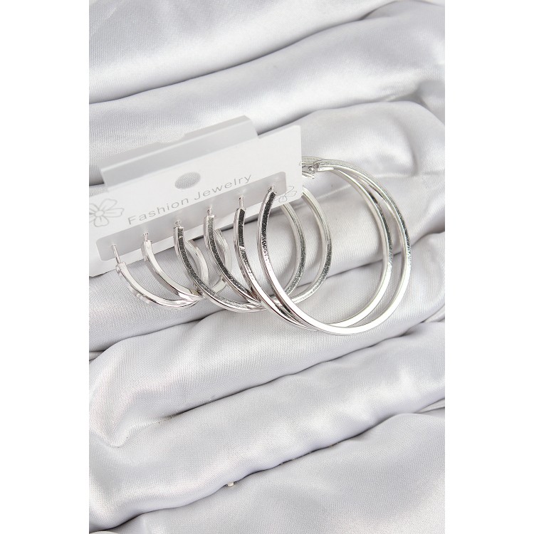 Rice Ring Model Silver Color Women's Set Earrings - TJ-BKP11050