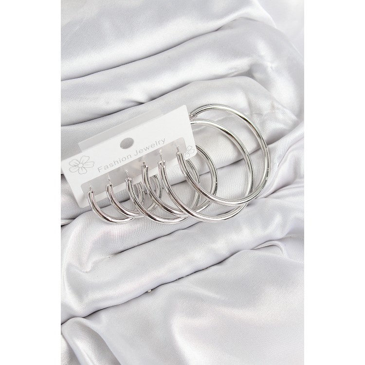 Rice Ring Model Silver Color Women's Set Earrings - TJ-BKP11052