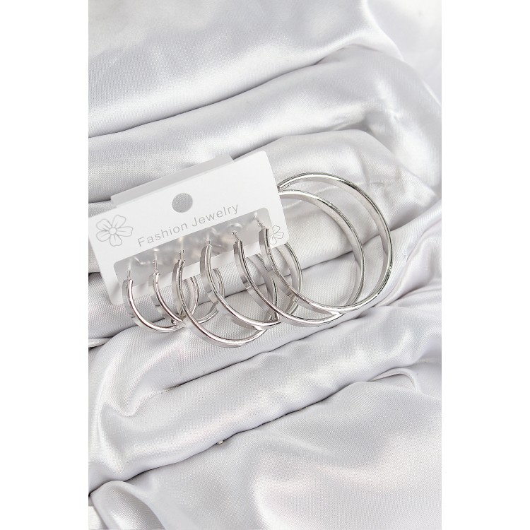 Rice Ring Model Silver Color Women's Set Earrings - TJ-BKP11054