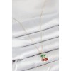 Gold-Colored Women's Necklace with Zircon Stone Cherry Design - TJ-BKO10420