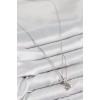Silver-Colored Women's Necklace with Zircon Stone Star and Moon Design - TJ-BKO10423